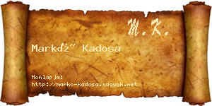 Markó Kadosa névjegykártya